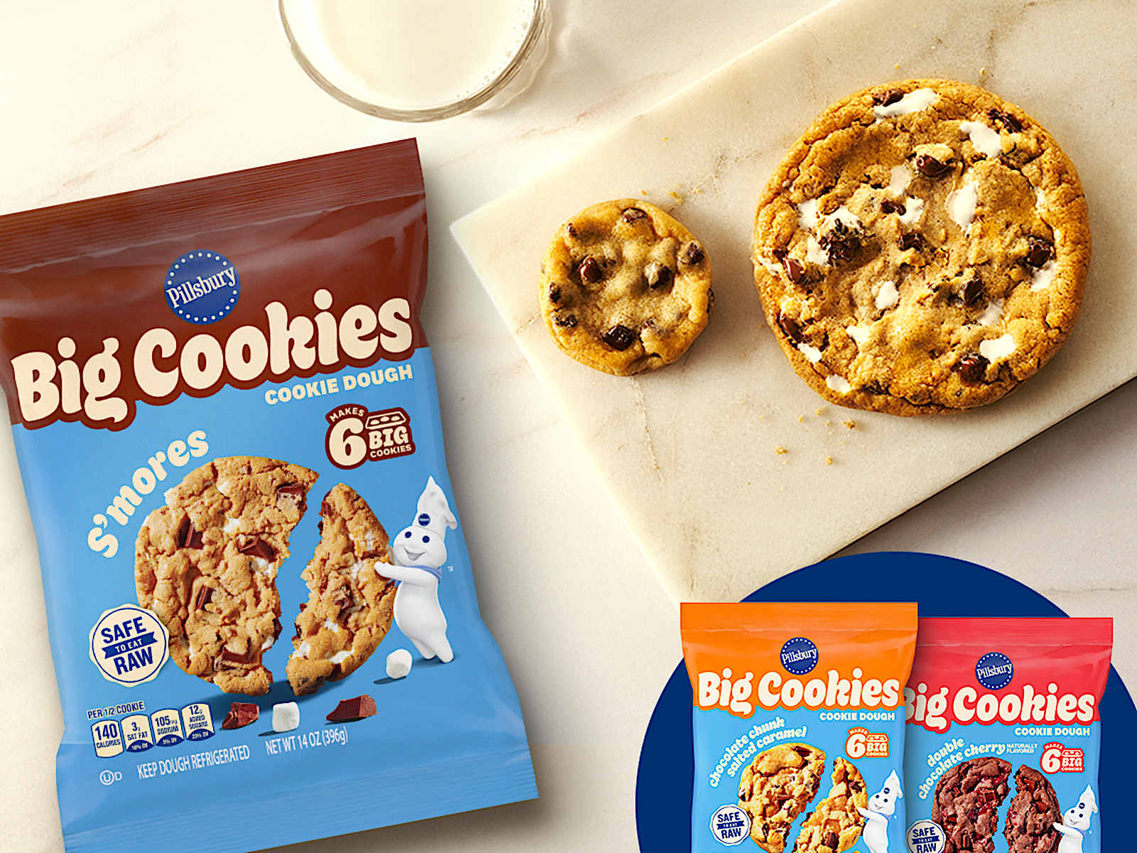 Pillsbury debuts new refrigerated BIG COOKIES cookie dough for bakery-style cookies.